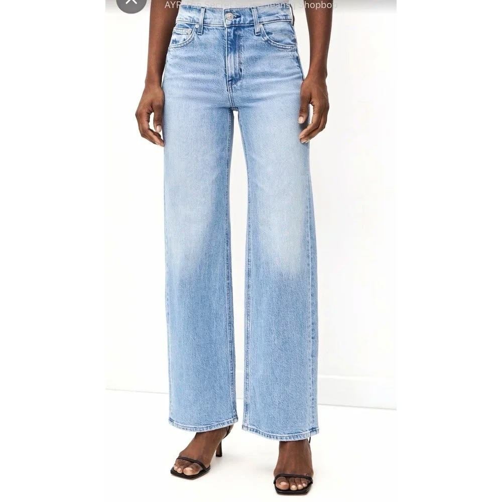 AYR The Secret Sauce Jeans 28L Long Tall Straight Leg Loose Light Wash Blue